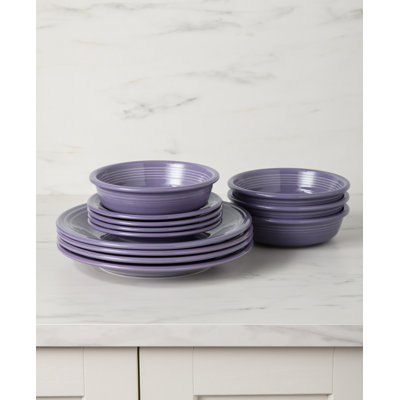 Fiesta Classic Rim 12-Piece Dinnerware Set, Service for 4