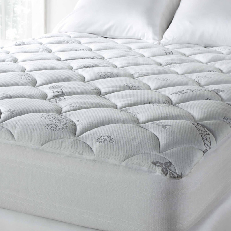 Queen Size White TENCEL Lyocell Plush Mattress Pad
