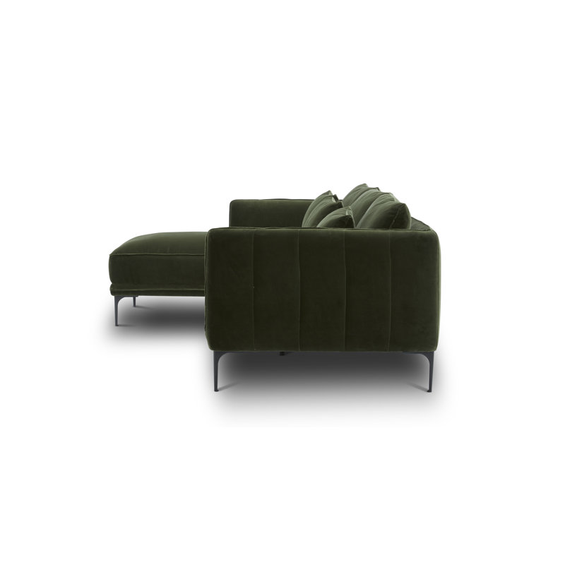 Ensemble de salon rembourré 3 pièces Rae, Orienté à gauche (vu de face), Vert militaire
