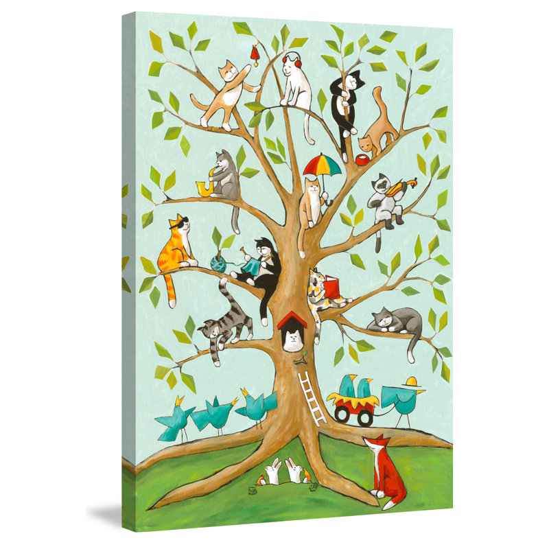 " Cats Up A Tree " by Janet Nelson, 60" H x 40" W x 1.5" D