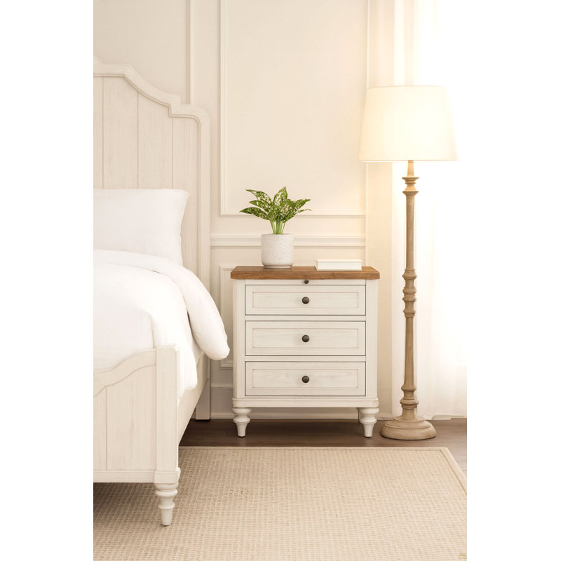 3 Drawer Nightstand With USB