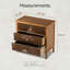 Commode cannelée 3 tiroirs entièrement assemblée avec motif géométrique sculpté
