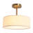 Ihor 3-Light 12.6" Wide Drum Linen Blend Semi Flush Mount Ceiling Light with White Fabric Shade-12.6" W x 10.83"  H-1360113873