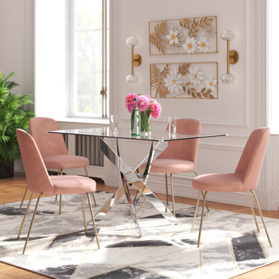 Kara Glass Pedestal Dining Table for 4 or 6 People