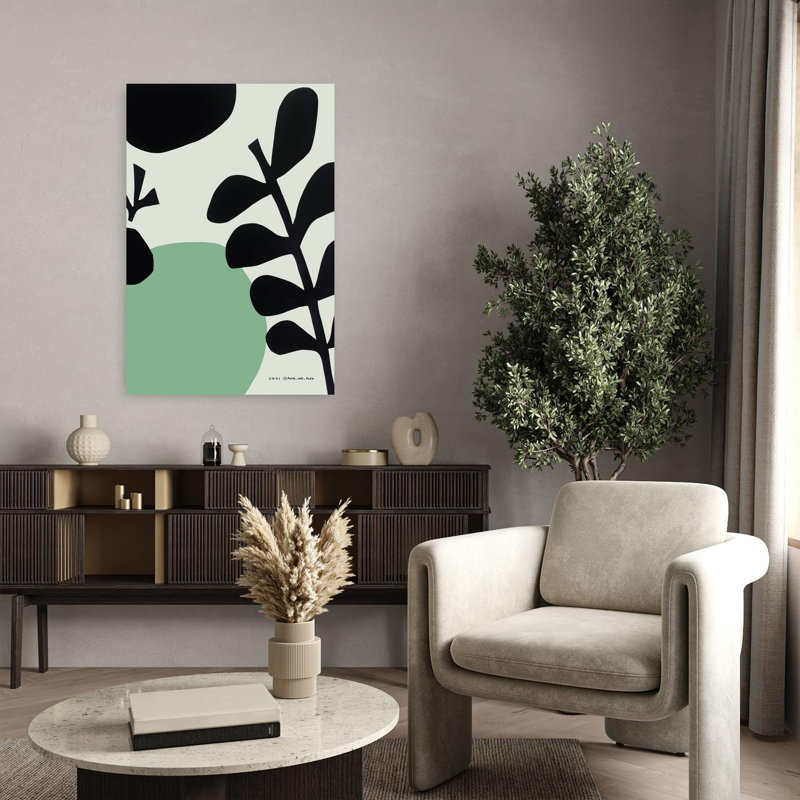 Contemporary Art Abstract Contemporary Minimalist Flower Nature Art by Awol Art Alex - Wrapped Canvas Print
