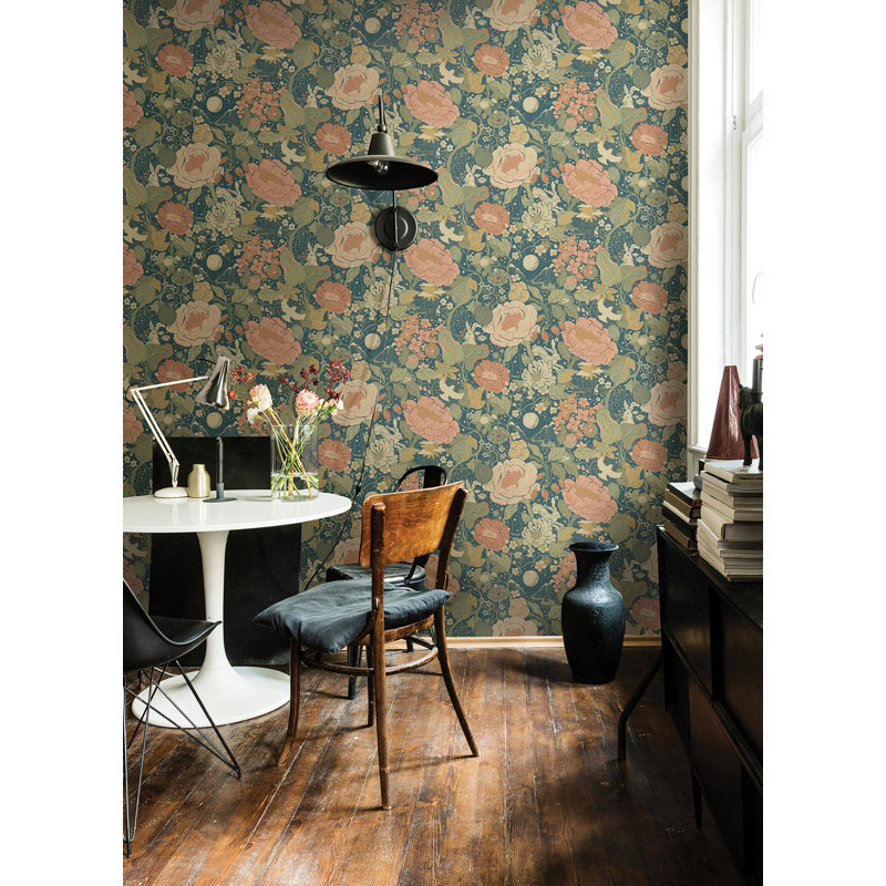 Rouleau de fleurs Harrell, Bleu sarcelle