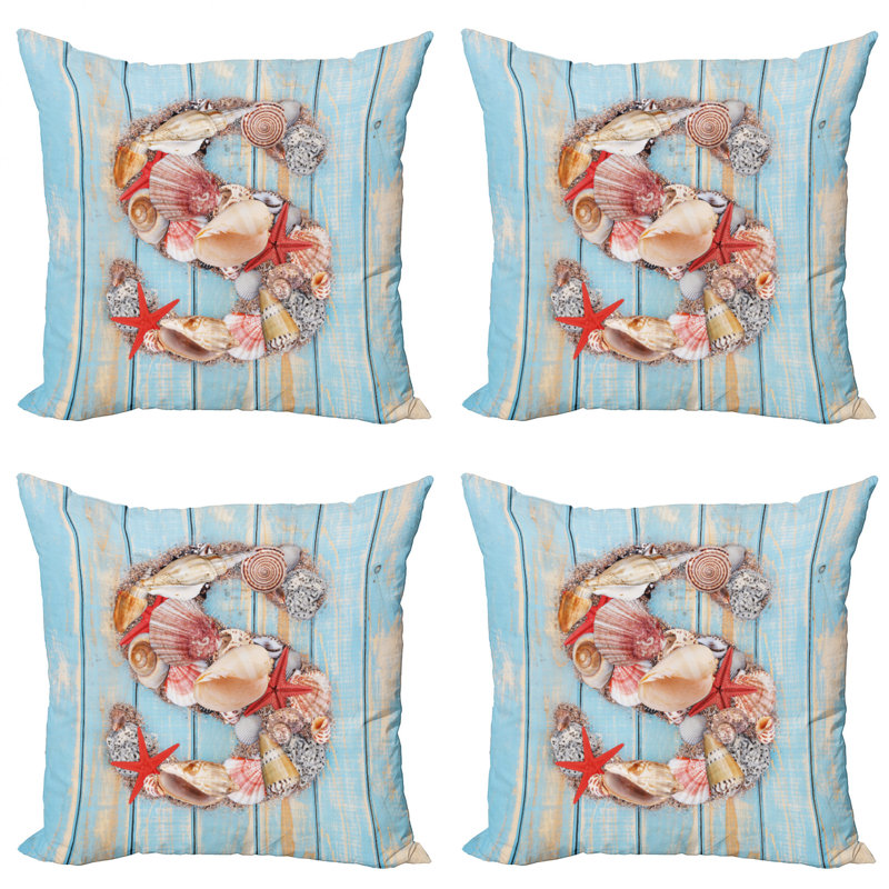 Ensemble de 4 taies décoratives Ambesonne, lettre S, 20 po X 20 po