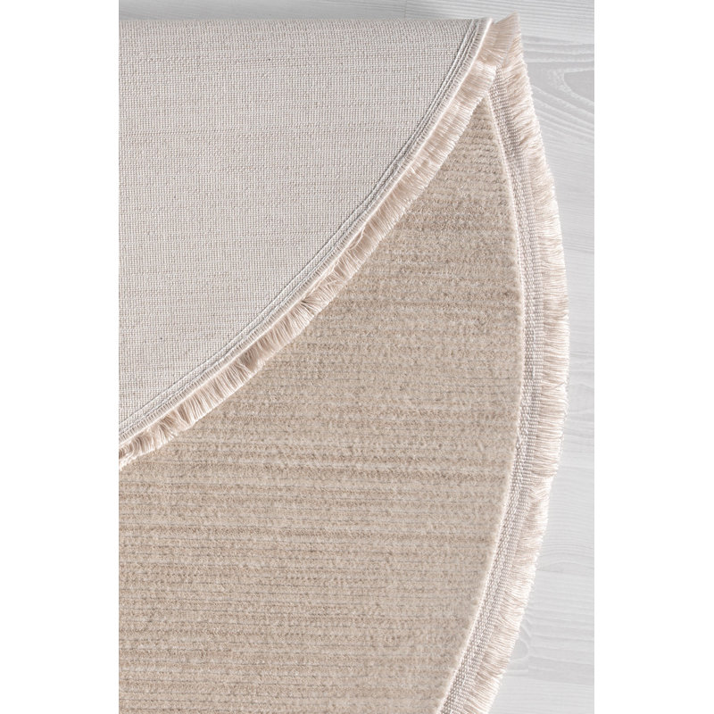 Round Rikie Solid Colour Machine Made Indoor / Outdoor Area Rug, Round 3'11"