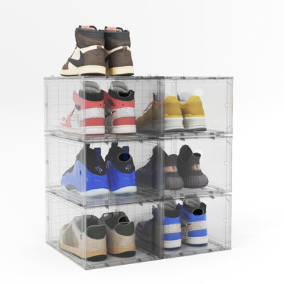 Boîte de rangement pour chaussures empilable en plastique
