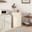 Cream Beige 91 Litre Under Counter Fridge Freezer with 10 Litre Chiller Box, Adjustable Thermostat and Reversible 180 Degree Door for Home Kitchen Office