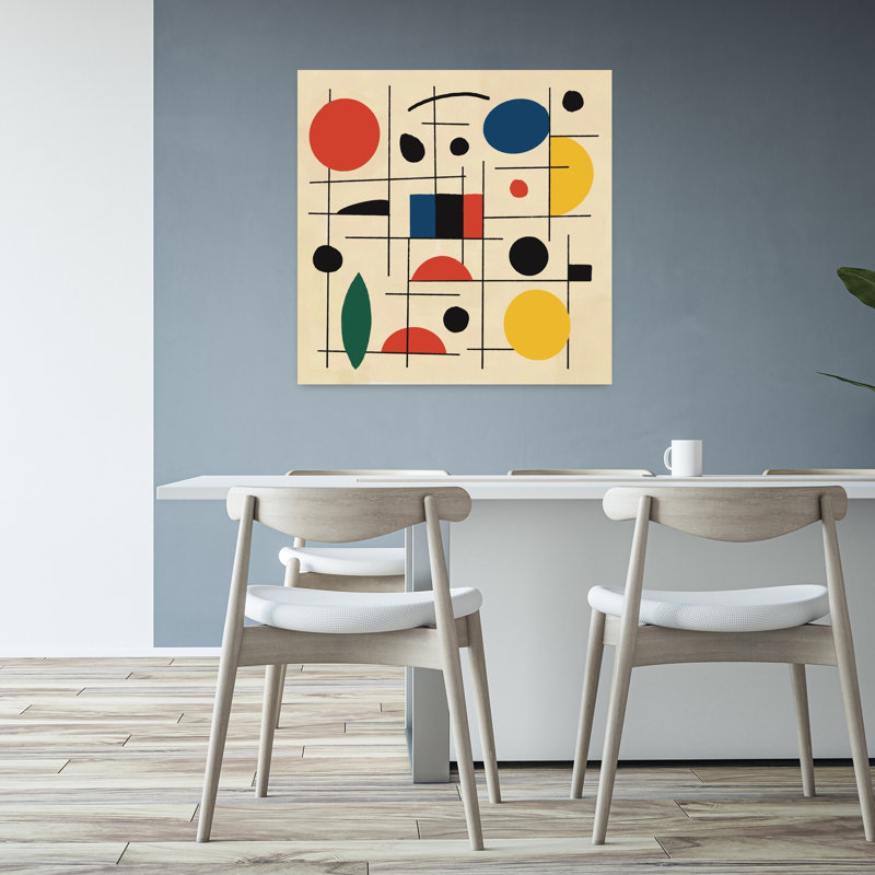 Art contemporain abstrait géométrique, H 32 po x l 32 po