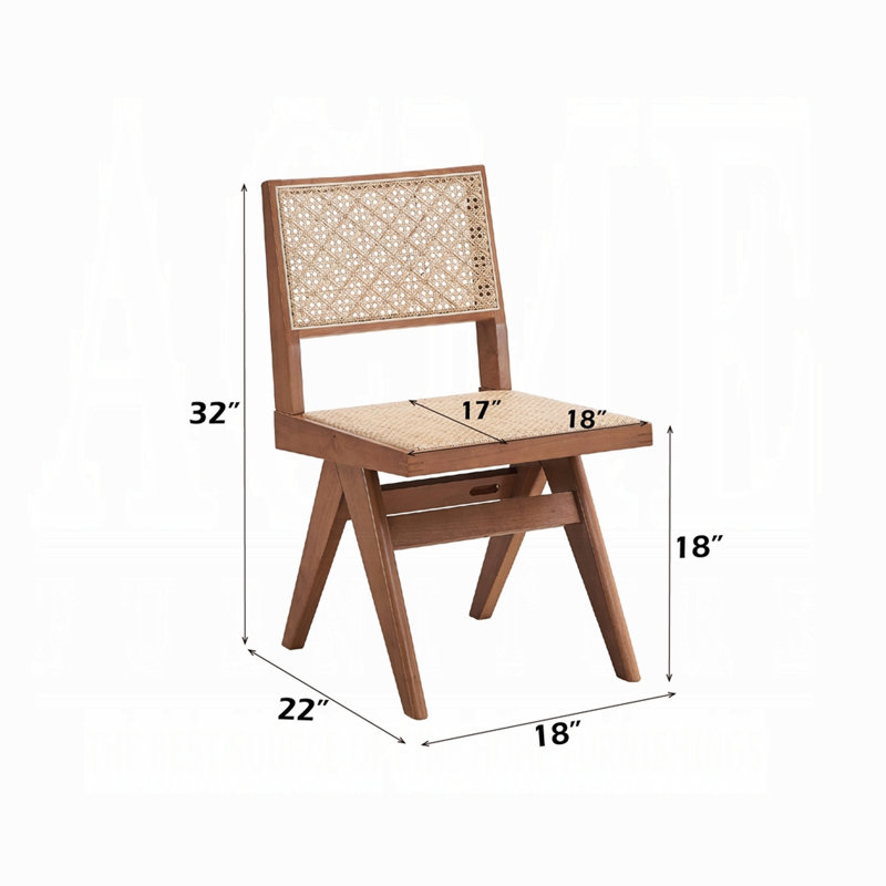 Le style Mid-Century de Casual Casual's comprend 2 chaises d'appoint au fini naturel avec une structure et des pieds de style rustique pour une atmosphère de salle à manger harmonieuse