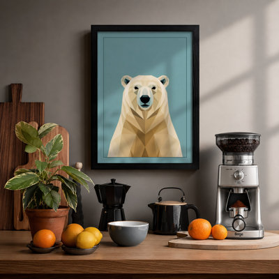 Polar Bear Geometric - Framed Print