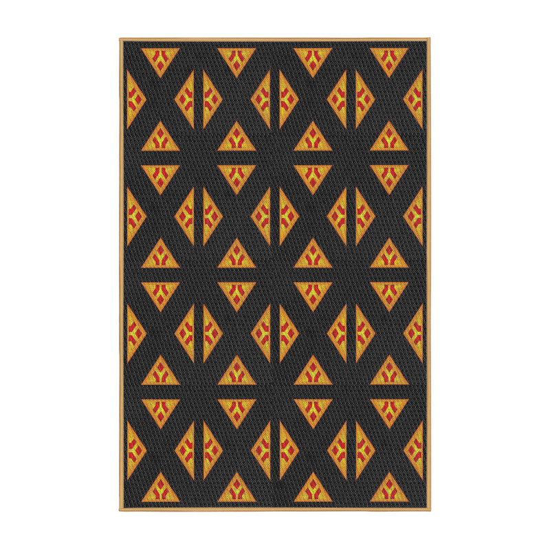 Orange/noir abstrait patnaude Tapis décoratif, Rectangle 7 pi x 9 pi
