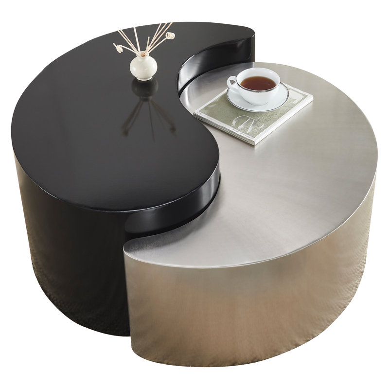 Addington Coffee Table, Black & Silver