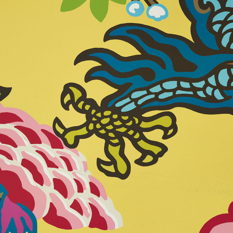 Papier peint dragon de Mai, Jaune
