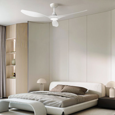 2pcs 52-inch Ceiling Fans With Lights And Remote Control White