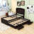Eddra Size Multifunctional Platform Bed with LED Headboard,  Storage, and Pull-Out Twin Trundle-997466541-979544705