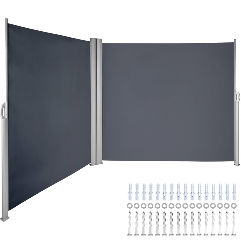 VEVOR 236'' W x 71'' D Metal Cover Retractable Side Awning, Gray