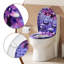 Toilet Seat, Soft Close O-Shape Loo Seat With Quick Release Function, 360° Adjustable Stainless Steel Hinges, Duroplast Top Mounting Toilet Lid, Violet With Raindrops Printing