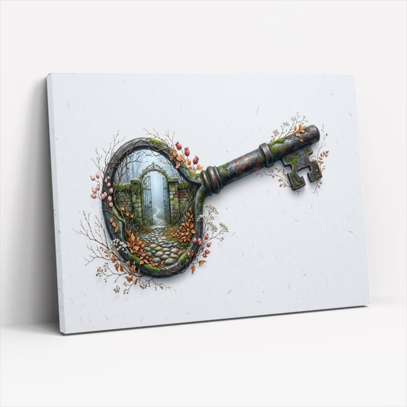 Ensemble de 1 toile murale Fantasy Key, 18"H x 24"W, Wrapped Canvas