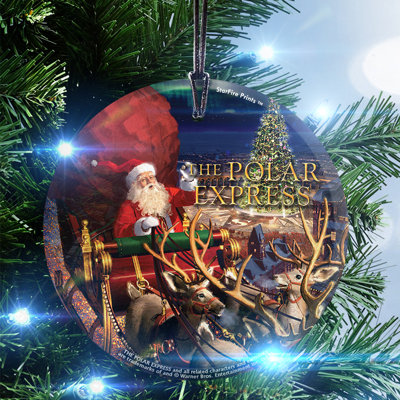 Polar Express (Santa) Hanging Glass Print
