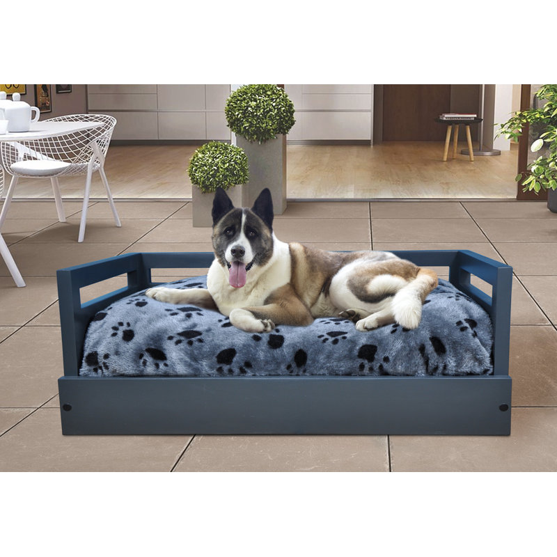 Hanke Animal Print Pet Bed, Medium (19.49" W x 28.35" D x 9.45" H), Charcoal Gray
