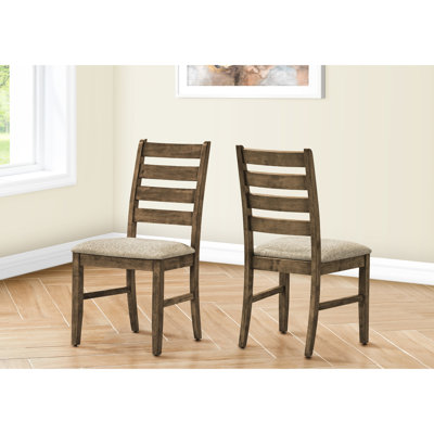 2 chaises de salle à manger transitionnelles 2 pièces, hauteur 37,5 po, siège brun rembourré, antique pour chaises de cuisine quotidiennes de 2, hauteur 38 po, revêtement en tissu, brun, style ferme