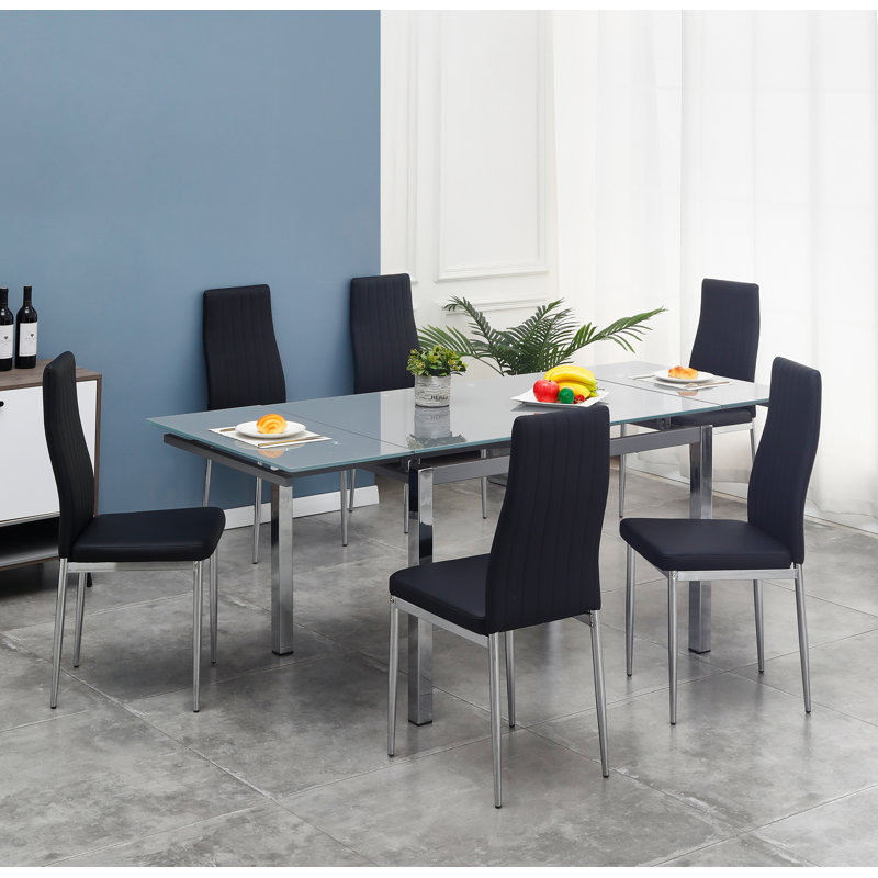 Peasnell Dining Set, Black, Black