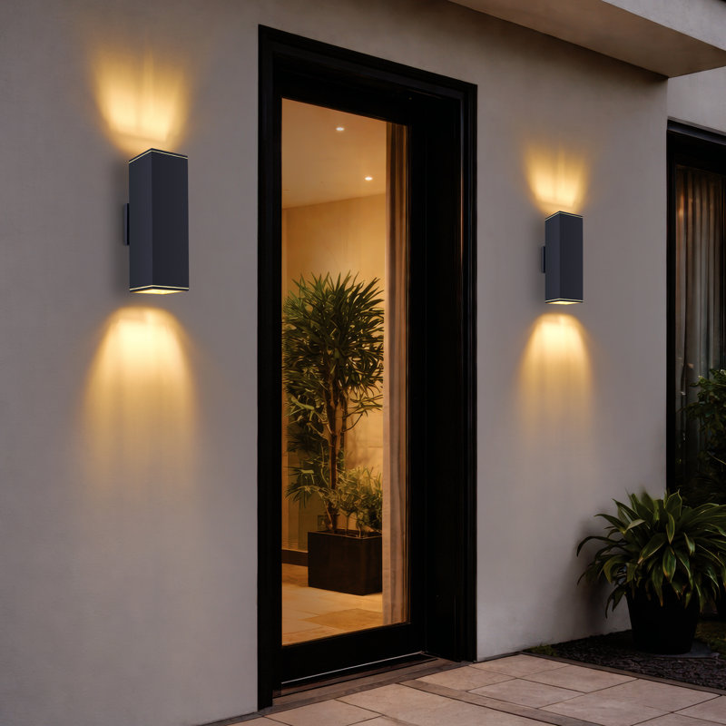 Luminaire mural d'extérieur moderne et moderne E26 noir mat, lumière de porche imperméable, applique extérieure, pour patio, garage, porte