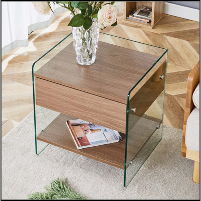 Table de chevet avec tiroirs