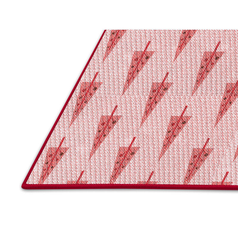 Tapis floral rouge / rose, Rectangle 5 pi x 7 pi