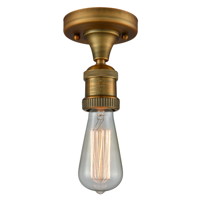 Allaryce Semi Flush Mount, Brushed Brass, Yes