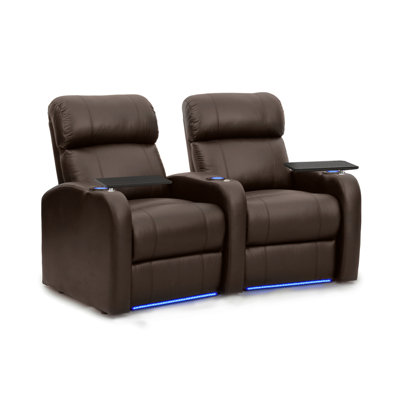 Upholstered Home Theater Seating with Cup Holder