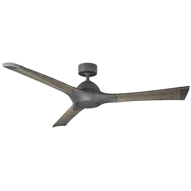 Woody 3 - Blade Outdoor/Indoor Smart Propeller Ceiling Fan with LED Light Kit and Remote Control Included, Works With Alexa and iOS or Android App