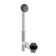 14" x 1-1/2" White Polypropylene Tip-Toe Bathtub Leg Drain Assembly with 2-Hole Overflow