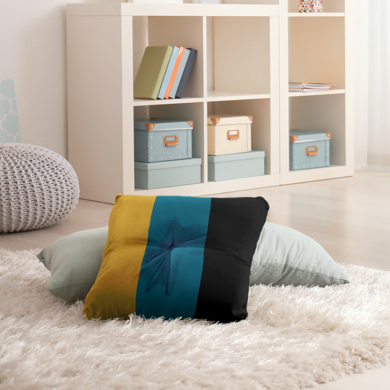  Coussin de sol touffeté, 30 po x 30 po, Turquoise