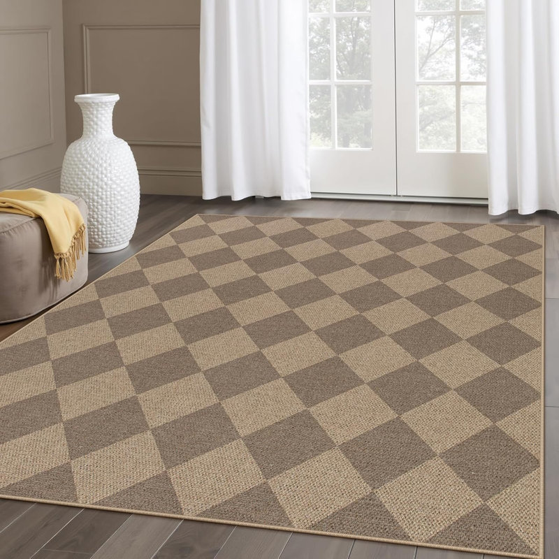 Vilena Herringbone Pattern Washable Area Rug - Chic Textured Design for Living Room, Bedroom, or Entryway Decor