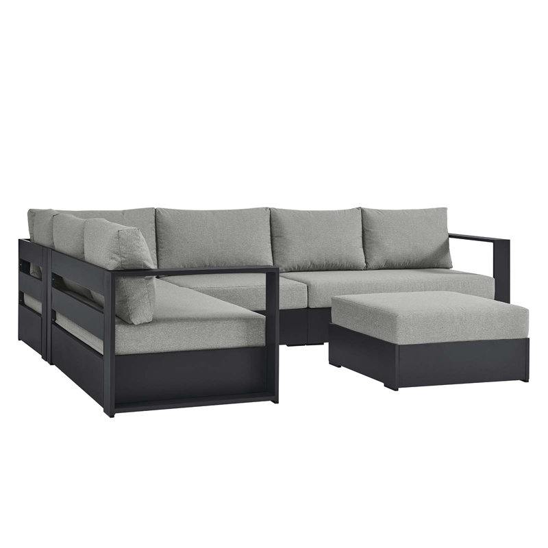 Canapé modulaire d'extérieur en U avec coussins 57,5 po Modway Tahoe, Gris