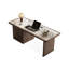 Bureau rectangulaire blanc et noyer clair-38879563-38879561