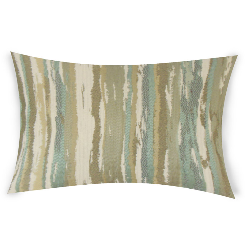 Feather Reversible Throw Pillow, Green, 12" x 24"