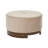 Elmcrest Round Mid-century Modern Upholstered Ottoman with Solid Wood Base-308348352