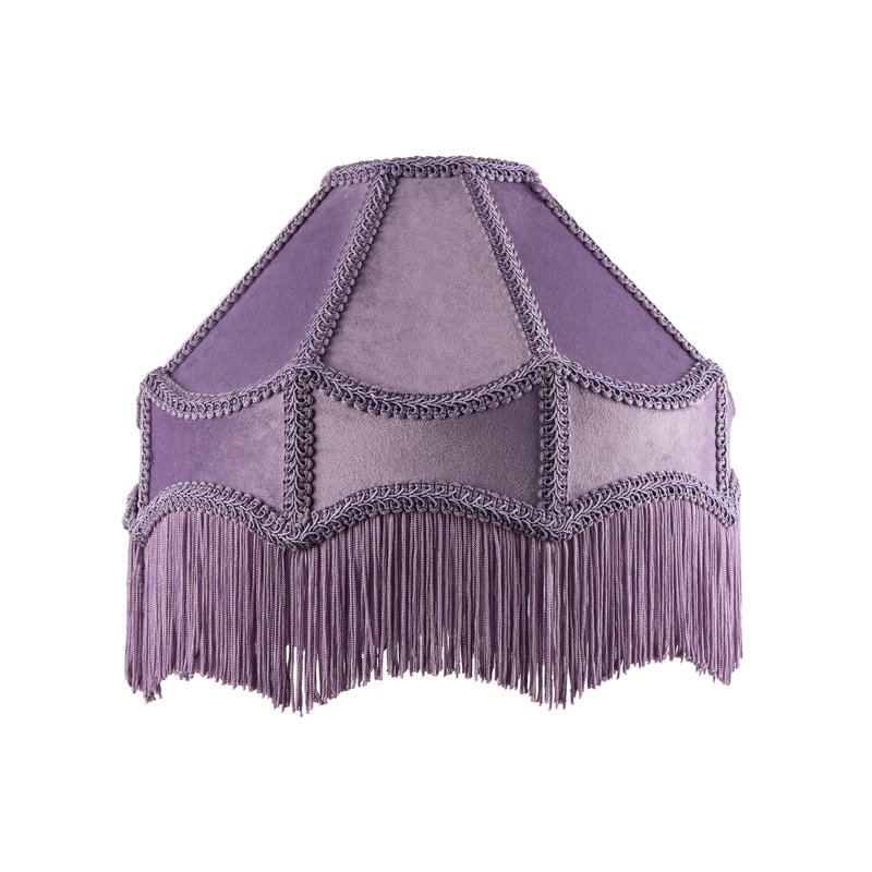 19cm H Velvet Empire Lamp Shade ( No Direct Attachment Method ), Soft Lilac