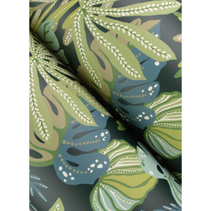 Papier peint vert Alocasia, Vert