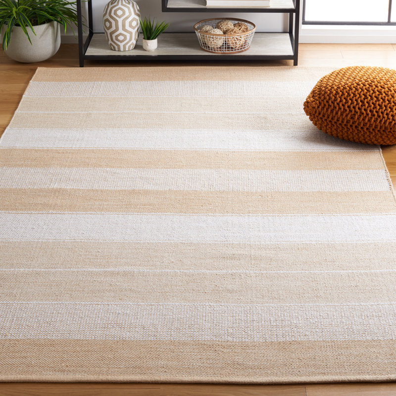 Tapis rayé en coton tissé à plat Masek Kilim, Rectangle de 5 pi x 8 pi