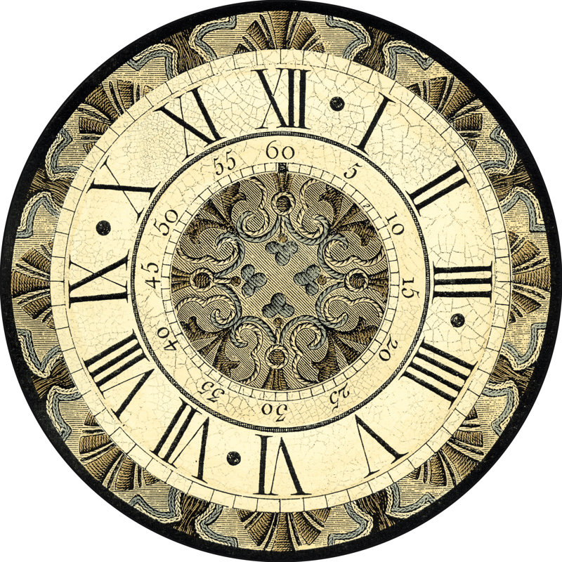Small Vintage Motif Clock by Vision Studio - Wrapped Canvas Print, 30cm H x 30cm W x 3.8cm D