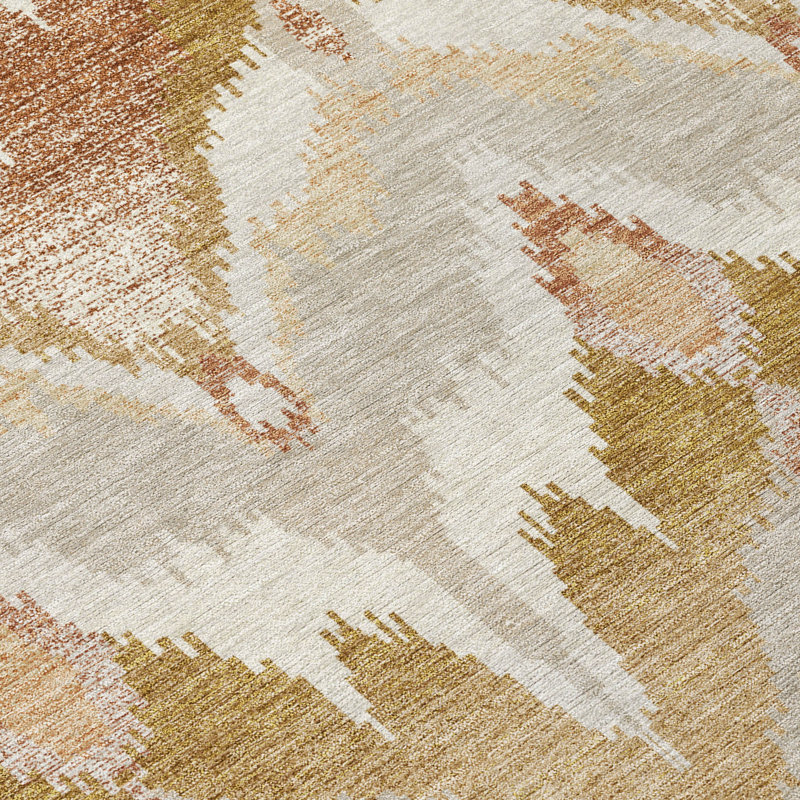 Machine Washable Indoor/Outdoor Chantille ACN2926 Lodge Rug, Rust, 1'8" x 2'6"