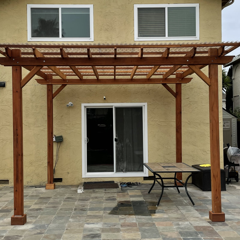 14ft x 14ft Natural Redwood Farmhouse Pergola