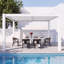 Pergola en acier à lames orientables manuelles, 3,66 m de large x 3,05 m de profondeur, toit inclinable de 0 à 90° avec système de drainage, abri d'extérieur toutes saisons pour terrasse, jardin et piscine, blanc