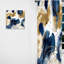 Motif abstrait avec textures bleues et dorées II - Rideau abstrait occultant à collage - 1 panneau-107809265